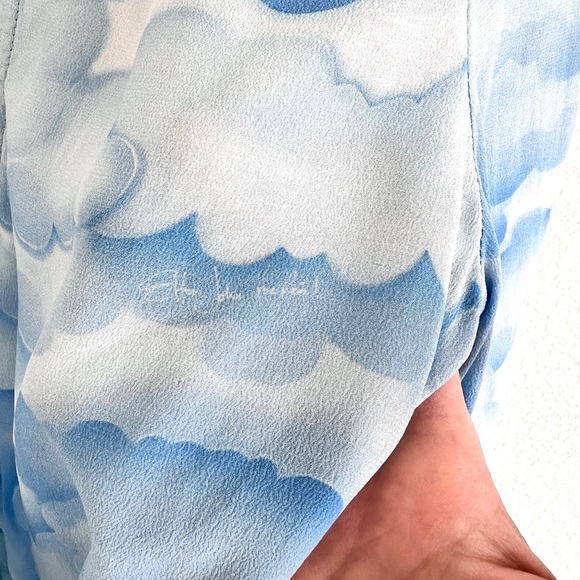 REALISATION PAR blue cloud print silk wrap top / size XXS - Picture 7 of 7